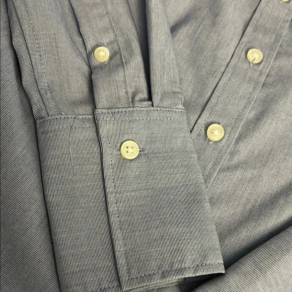 Women's Blue Dress Shirt - Picture 3 of 4